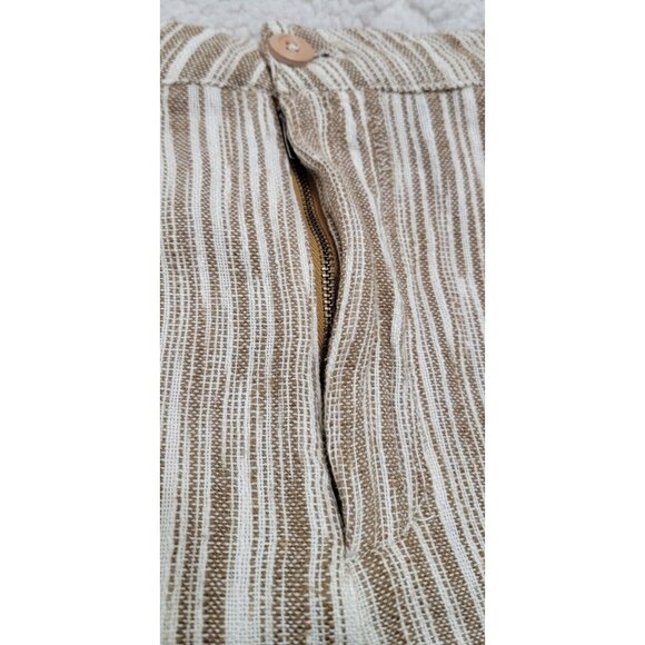 Free People Womens Brown Marta Yarn Dye Trouser Fringe‎ Hem Relaxed Fit Size 12 - Picture 6 of 9